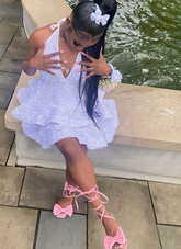 Robe de soirée courte sexy blanche/rose/noire à sequins pour femme Y1613