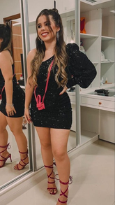 Robe de bal noire à sequins asymétriques Y2086