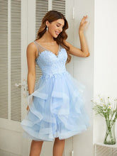 Applique V-neck Knee-Length Dresses SYH58