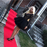 Vestido de fiesta de tul negro corte A, vestido de cóctel negro Y4049