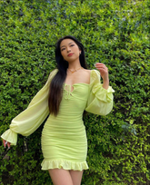 Vestido ajustado verde sexy, vestido verde para fiesta de bienvenida Y2691