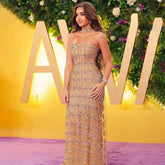 2025 Nude Strapless Beaded A-Line Evening Dress for Occasion Saudi LA72871