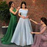 Vestidos de noche de lujo, elegantes, de corte A, largos hasta el suelo, color azul árabe, con cuentas, para mujer, ideales para bodas y fiestas (2025) LA72208