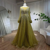 Robe de soirée élégante jaune style arabe, coupe trapèze, perlée, luxueuse, Dubaï, pour femmes, fête de mariage, 2025, LA72300
