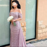 Customize 2025 Pink Elegant Saudi Mermaid Beaded Arabic Evening Dresses Gown For Formal Occasion LA72204A