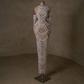 Arabia Nude Mermaid Elegant Evening Dress Gowns with Pearls Beaded for Formal Occasion 2025 LA72091A