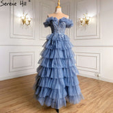 Lilac A-Line Evening Dresses Gowns 2025 Beaded Tiered Sexy For Women Wedding Party LA71414