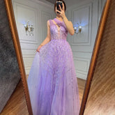 Luxury Beaded Lilac Evening Dresses for Women Wedding Party LA71778