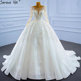 Robe de mariée musulmane de luxe 2025, robe de mariée sexy avec traîne et perles, sur mesure, HM67257