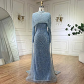 Robe de soirée longue style sirène pour femme musulmane, tenue de soirée de luxe, style Dubaï, Arabie saoudite, pour fête de mariage, 2025, LA72032M