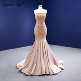 Nude Mermaid Sexy Evening Dresses Gowns 2025 Beaded Elegant High-end For Women Party HM67320