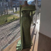 Oliver Green Mermaid Floor Length Luxury Beaded Pearls Evening Dresses Gowns For Women Wedding Party 2025 LA72396