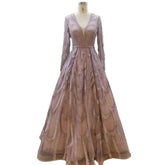 Pink Beaded Muslim Evening Dresses Gowns 2025 Luxury A-Line Puff Sleeve For Women Party LA71758