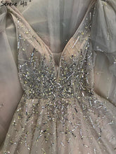 Pink Luxury Beaded Evening Gowns For Women 2025 Sexy A-Line Evening Dresses Long LA71411