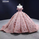 Pink Sexy Off Shoulder Luxury Beaded Appliques Lace Up Bride Gowns Wedding Dress 2025 High End Custom Made HM222160