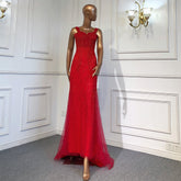 Red Mermaid Luxury Evening Dresses Gowns 2025 Beaded Sexy Elegant For Women Party LA71613