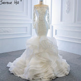 Vintage White Mermaid Wedding Dresses 2025 Off Shoulder Lace Sexy Elegant Bride Gowns HM66734 Custom Made