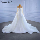 White Detachable Skirt Wedding Dresses 2025 Mermaid Elegant Luxury Bride Gowns HM67315 Custom Made