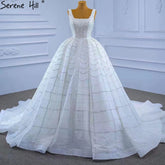 White Luxury Lace Up Wedding Dresses 2025 Beaded High-end Sexy Bride Gowns HM67377 Custom Made