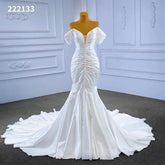 White Mermaid Sexy Off Shoulder Lace Up Beaded Bride Gowns Wedding Dress 2025 High End Custom Made HM222133