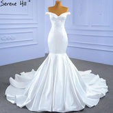 White Mermaid Simple Wedding Dresses 2025 Elegant Sexy Sweetheart Bride Gowns HM67299 Custom Made