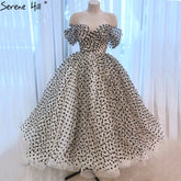 Sexy Midi Evening Dresses 2025 Big Puffy Ball Gown Ankle Length Formal Dress LA70568