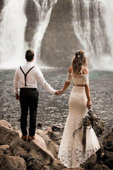 Two Pieces Lace Wedding Dresses Mermaid/Trumpet Bridal Gowns WD559