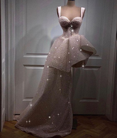 Robe de soirée d'anniversaire luxueuse coupe trapèze, robe de bal de fin d'année coupe trapèze Y6711