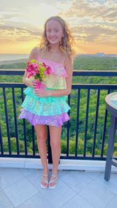 Vestido de fiesta de lentejuelas brillantes para mujer, sin mangas, con volantes arcoíris en capas, estilo arcoíris, ideal para fiestas y discotecas (Y2475)