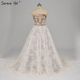 On Sale no return no refundSale Vintage Sleeveless Appliques Satin Prom Dresses 2025 Strapless Sexy Evening Party Dress Longo Real Photo HA2143