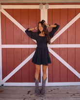 Robe de bal décontractée en mousseline noire trapèze Y2836