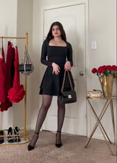 Vestido negro sexy de fiesta, conjunto negro, vestido corto para baile de bienvenida Y4514