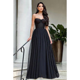 A-Line Off- Shoulder Sleeveless Ruched Party Prom Dress