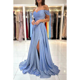 A Line Sweetheart High Split Sparkly Prom Dress