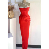 Robe de bal de fin d'année sexy et chaude, asymétrique, drapée et perlée