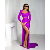 Vestidos de noche formales de fiesta largos con mangas largas