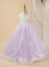 Enchanted Princess Tulle and Lace Flower Girl Dress
