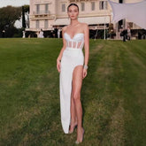 Sexy Sheer Strapless Long Prom Dress