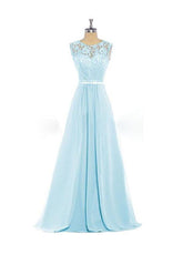Baby Blue Lace Tank Bridesmaid Dresses For Wedding Party BD012