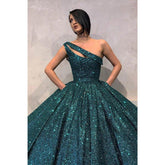 Robe de bal asymétrique bordeaux à paillettes, longue robe de soirée