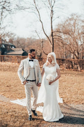 Beautiful Long Glitter Off-the-shoulder Sequined Mermaid Wedding Dress