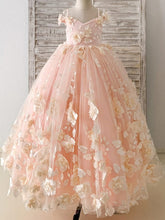 A-line Satin Tulle Floor-length Flower Girl Dress