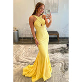 Robe de soirée de bal sans manches à bretelles trompette/sirène et paillettes