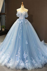 Light Off Shoulder Ball Gown