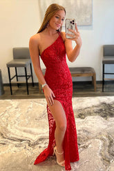 One Shoulder Mermaid Prom Dress