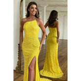 Robe de bal scintillante à bretelles amovibles et fentes latérales