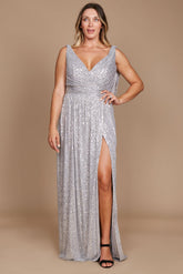 Plus Size Formal Dress Fully Sequin Gown