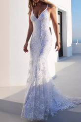 Vestidos de noche sexys de color liso con espalda descubierta, escote en V y patchwork (3 colores)