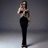 Vintage Gothic Strapless Bodycon Beaded Prom Dress