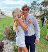 Vestido sexy de fiesta con lazo, conjunto de verano Y1853